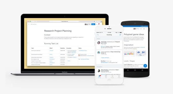 Paper está presente na web e em apps mobile (Foto: Reprodução/Blog do Dropbox)
