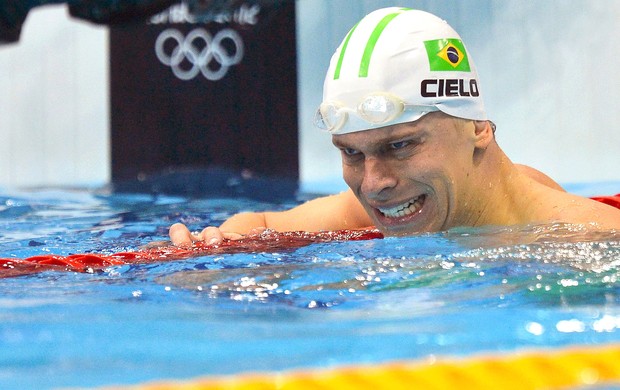 Cesar Cielo na prova de natação 100m livre de natação em Londres (Foto: Reuters)