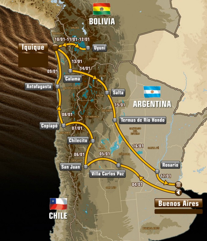 Mapa do Rally Dakar 2015 (Foto: Divulgação)