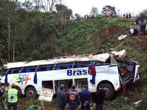 Acidente aconteceu na manhã deste sábado no oeste de Santa Catarina (Foto: Polícia Militar Rodoviária / Divulgação)