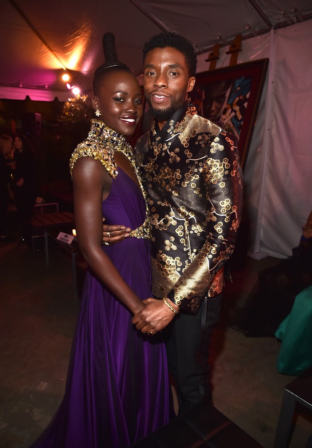 HOLLYWOOD, CA - JANUARY 29: Actors Lupita Nyong'o (L) and Chadwick Boseman at the Los Angeles World Premiere of Marvel Studios' BLACK PANTHER at Dolby Theatre on January 29, 2018 in Hollywood, California.  (Photo by Alberto E. Rodriguez/Getty Images for D (Foto: Getty Images for Disney)