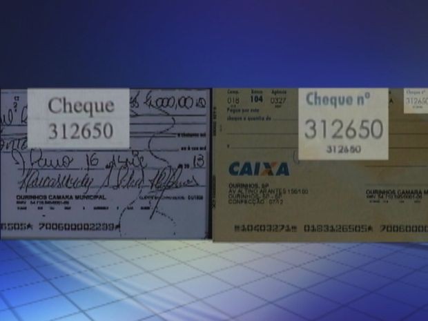 Cheque da Câmara de Ourinhos foi clonado por golpistas  (Foto: reprodução/TV Tem)
