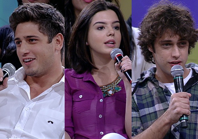 Giovanna Lancellotti, Daniel Rocha e Ronny Kriwat falam sobre bullying (Foto: Encontro / TV Globo)