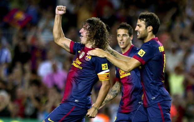 carles puyol barcelona gol real sociedad (Foto: Agência EFE)