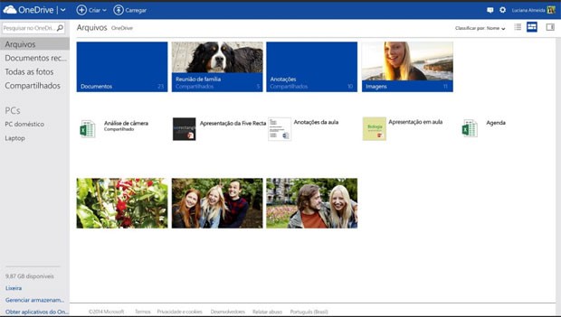 Novo OneDrive mantém características do SkyDrive e facilita upload de fotos de dispositivos móveis (Foto: Divulgação/Microsoft)