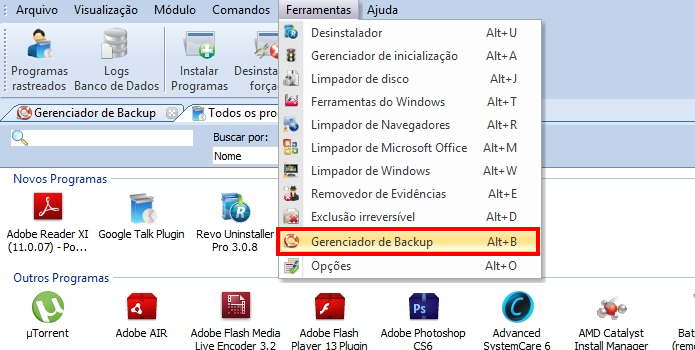 Abra a lista de backups (Foto: Reprodução/Paulo Alves)