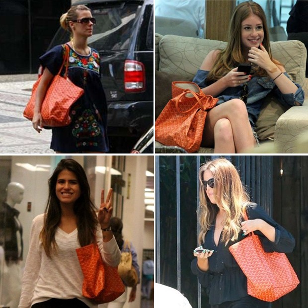 Carolina Dieckmann, Marina Ruy Barbosa, Antonia Morais e Klhoe Kardashian estão entre as famosas que usam bolsas Goyard (Foto: .)