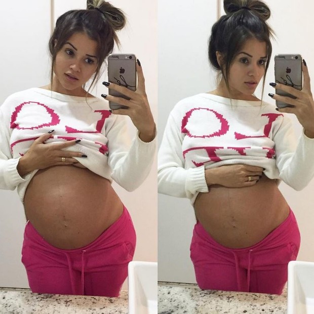 Aryane Steinkopf mostra a barriga de grávida (Foto: Reprodução/Instagram)