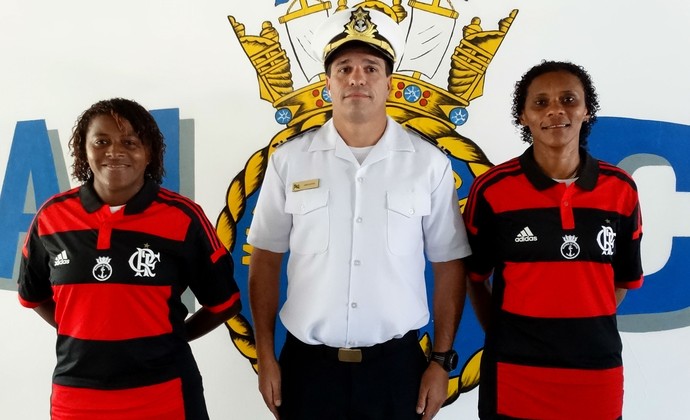 Maycon e Tânia Maranhão futebol feminino Flamengo técnico tenente Abranches (Foto: Jessica Mello / GloboEsporte.com)