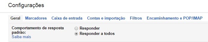 Gmail pode responder a todos os destinatários como padrão (Foto: Reprodução/Raquel Freire)