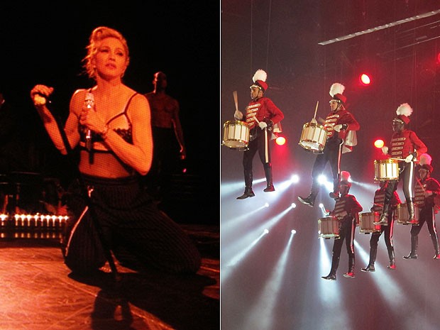 Madonna durante show em Milão, na Itália, da turnê do disco 'MDNA' (Foto: G1)