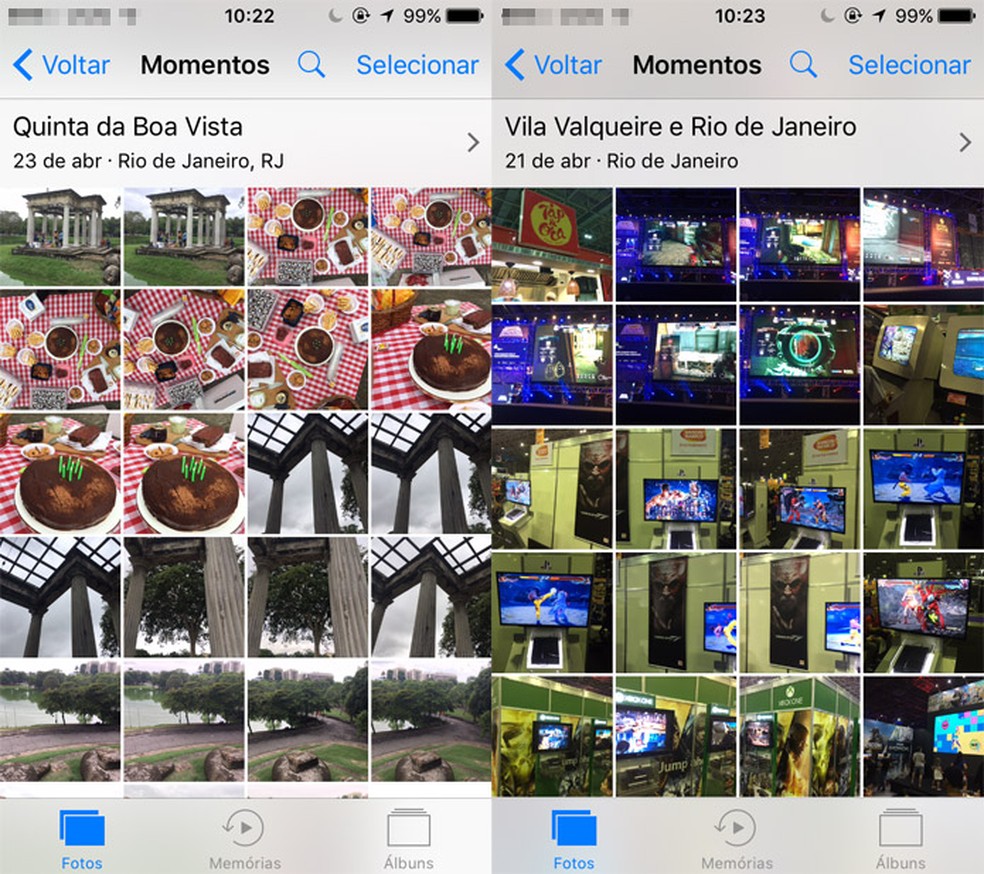 iOS mantém álbum de fotos (Foto: Reprodução/Pedro Cardoso)