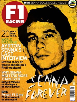 Edição de abril da revista 'F1 Racing' apresenta a última entrevista concedida pelo tricampeão Ayrton Senna (Foto: Divulgação)