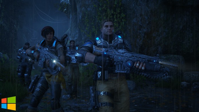 No Windows 10 há poucos detalhes a mais nas cenas escuras de Gears of War 4 (Foto: Reprodução/Hardcore Gamer)