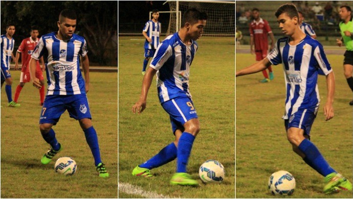 Luã Souza, Matheus Tomaz e Lucas Sudário em ação pelo Mundão na última rodada (Foto: Ivonisio Júnior)