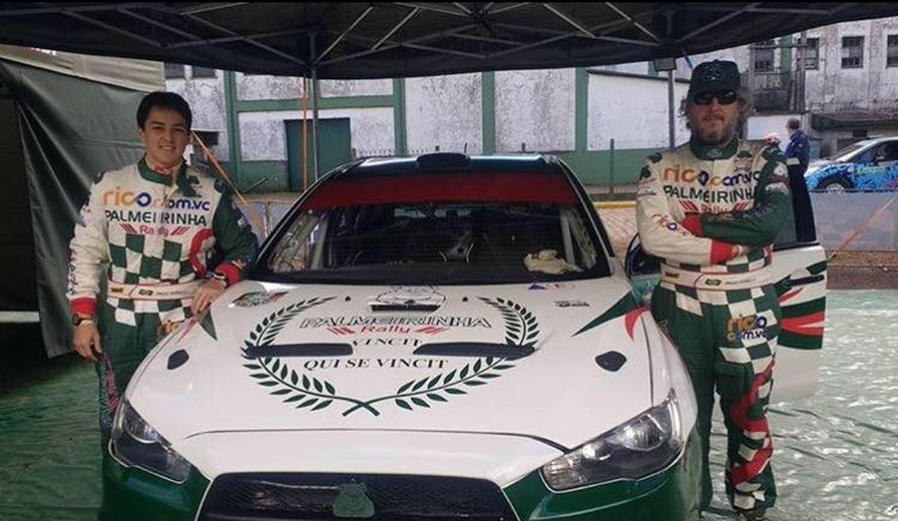 Gabriel Morales e Paulo Nobre antes da primeira etapa: não sobrou muito do Palmeirinha Rally (Foto: Reprodução)