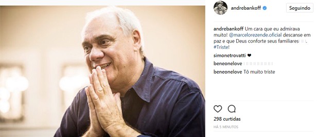 André Bankoff lamenta morte de Marcelo Rezende (Foto: Reprodução/Instagram)