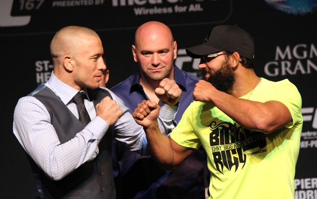 Georges St-Pierre e Johny Hendricks Coletiva UFC 167 (Foto: Evelyn Rodrigues)
