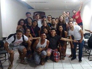 Intercambistas e voluntários da Aiesec Santarém durante apresentação de projetos (Foto: Aiesec Santarém/Divulgação)