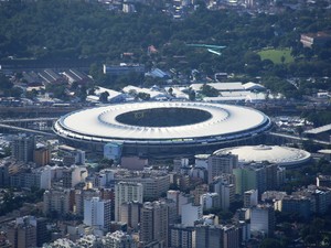 Vista aérea do Maracanã durante o encerramento da Copa do Mundo (Foto: Marcos Estrella/TV Globo)