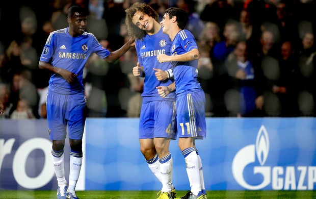 Ramires, David Luiz e Oscar no Chelsea (Foto: AFP)