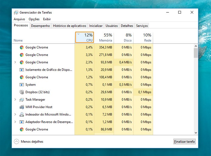 Aproveite, e veja também quais apps mais consomem da CPU (Foto: Reprodução)