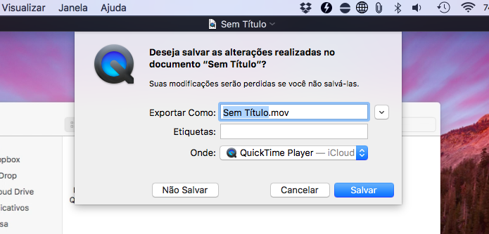Salvando gravação de tela recuperada (Foto: Reprodução/Helito Bijora)