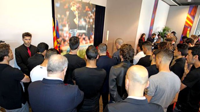 Memorial Tito Vilanova velório jogadores Barcelona (Foto: Reprodução / Facebook)