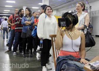 O Oculus Rift teve excelente aceitação brasileira no YouPix (Foto: Renato Bazan/TechTudo) O Oculus Rift teve excelente aceitação brasileira no YouPix (Foto: Renato Bazan/TechTudo)
