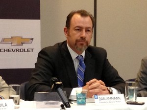 Dan Ammann, presidente da GM Company, em coletiva em São Paulo (Foto: Glauco Araújo/G1)