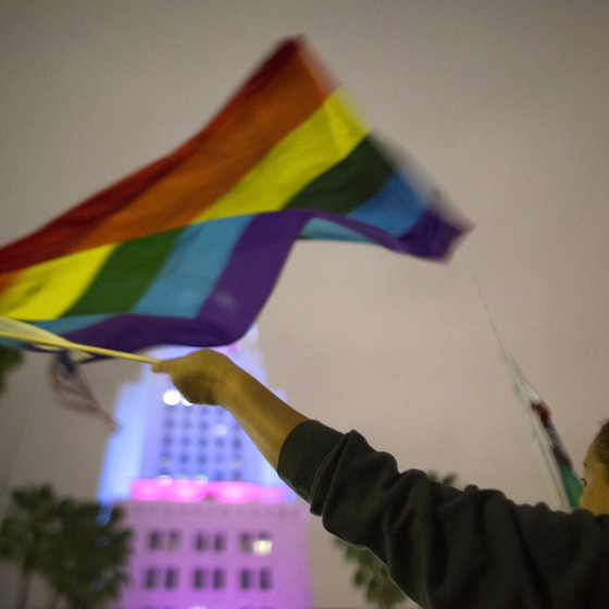 Manifestação pró-gays pós atentados em boate na Flórida (Foto: David McNew/Getty Images)