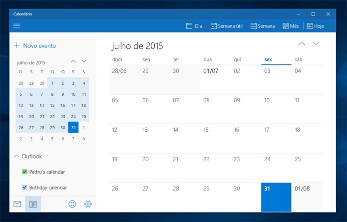 O Calendário é leve e tem excelente design, pena não sincronizar com Facebook (Reprodução)