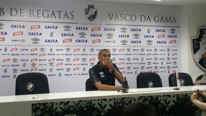 Cristóvão Borges na coletiva desta quarta-feira (Foto: Felipe Siqueira) Cristóvão Borges na coletiva desta quarta-feira (Foto: Felipe Siqueira)