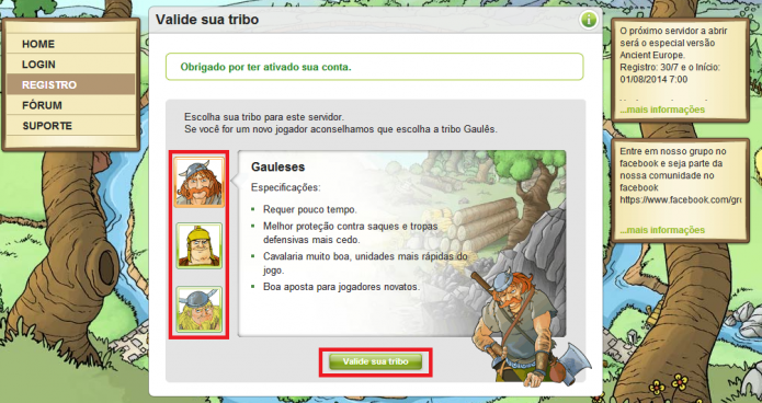 Selecione sua tribo e prossiga (Foto: Reprodução/Paulo Vasconcellos)