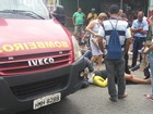 Moto bate em dois carros e deixa feridos  (Matheus Mesmer/Inter TV)