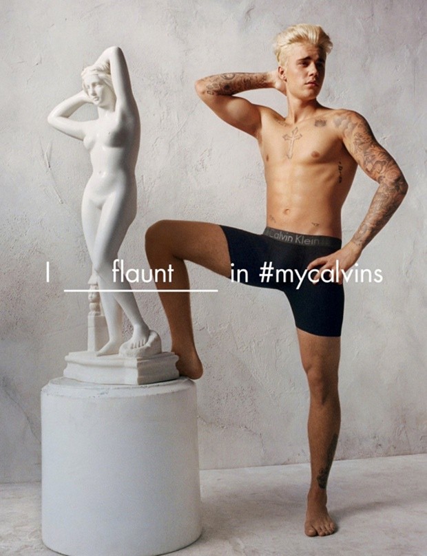 Justin Bieber na campanha da Calvin Klein (Foto: Divulgação)