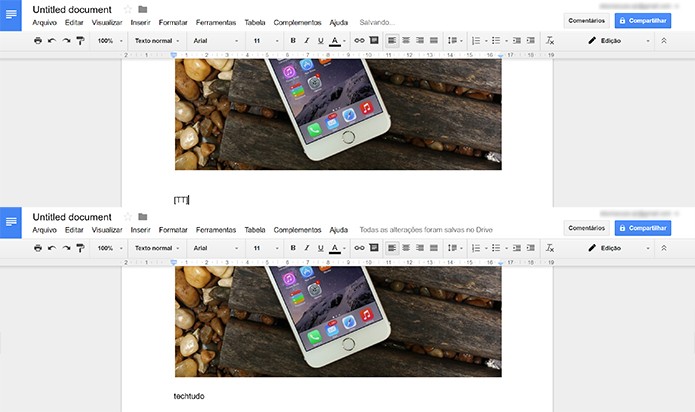 Termo digitado sera substituído por palavra por extenso no Google Docs (Foto: Reprodução/Elson de Souza)