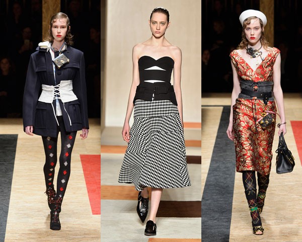 Prada e Victoria Beckham apresentaram novas versões do corset (Foto: Imaxtree/Getty Images) Prada e Victoria Beckham apresentaram novas versões do corset (Foto: Imaxtree/Getty Images)