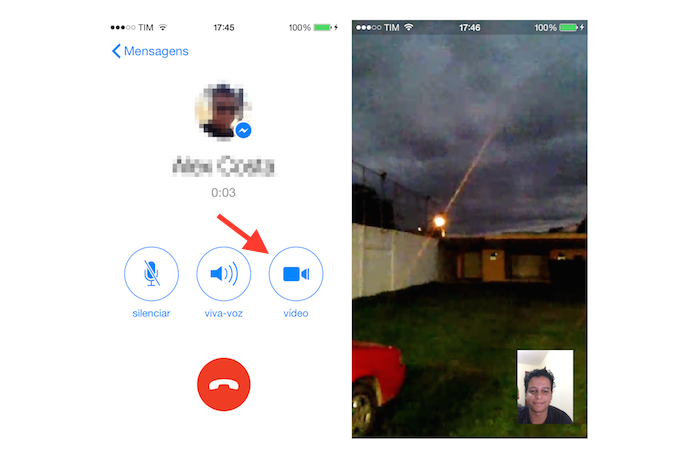 Iniciando uma chamada de vídeo no Facebook Messenger para iPhone (Foto: Reprodução/Marvin Costa)