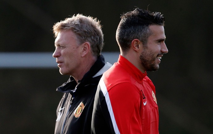 Manchester United Robin Van Persie David Moyes treino (Foto: Reuters)