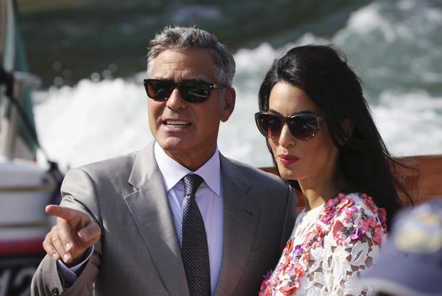 George Clooney e Amal Alamuddin em Veneza (Foto: Reuters)