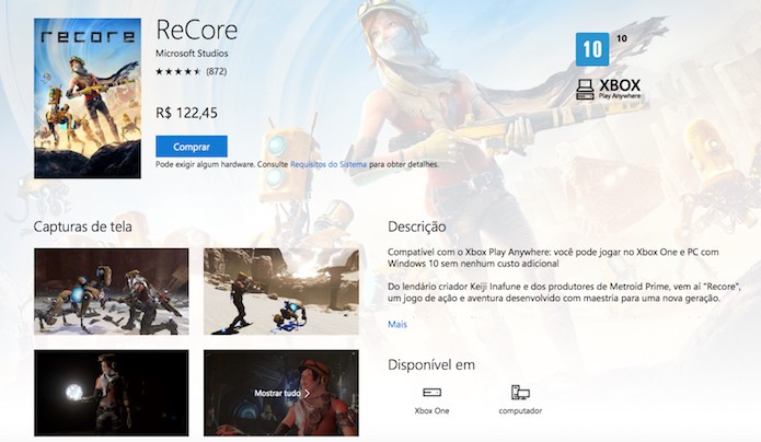 ReCore é o primeiro game com a funcionalidade Play Anywhere, disponíveis às plataformas Microsoft (Foto: Reprodução/Victor Teixeira)