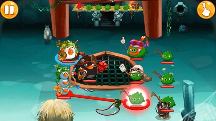 Os combates de Angry Birds Epic são simples (Foto: Reprodução / Dario Coutinho)
