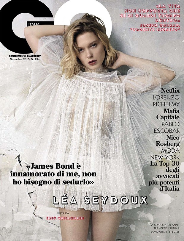 Léa Seydoux na capa da edição de novembro da revista GQ italiana (Foto: Reprodução / GQ Itália)