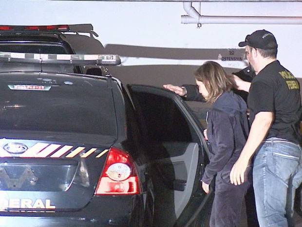 Dárcy Vera (PSD) foi levada ao prédio da Polícia Federal na manhã desta sexta-feira (2) em Ribeirão Preto (Foto: Reprodução/EPTV)