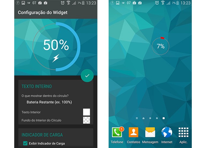 Monitore a carga do Android com o Battery Widget Reborn (Foto: Reprodução/Barbara Mannara)