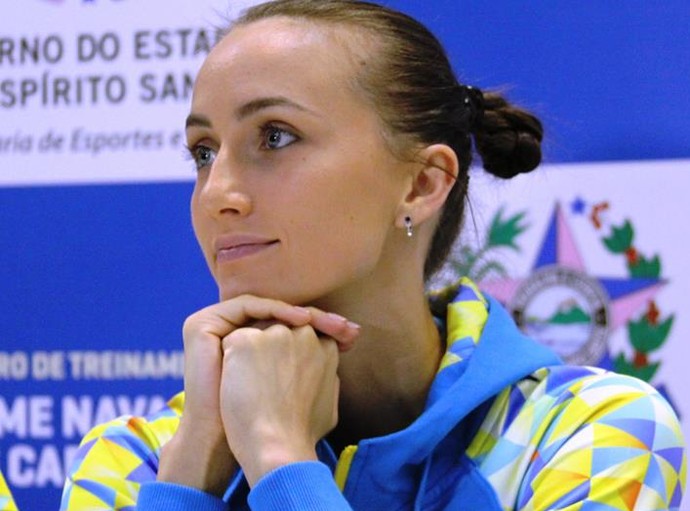 Ganna Rizatdinova, ginasta da Ucrânia (Foto: Paulo Sena/Sesport) Ganna Rizatdinova, ginasta da Ucrânia (Foto: Paulo Sena/Sesport)
