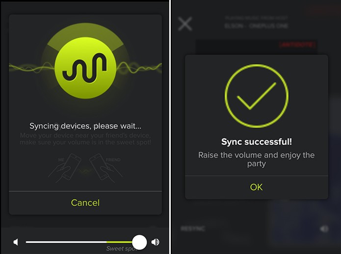 Ampme precisa que usuário aproxime dois dispositivos para que eles sejam sincronizados (Foto: Reprodução/Elson de Souza)