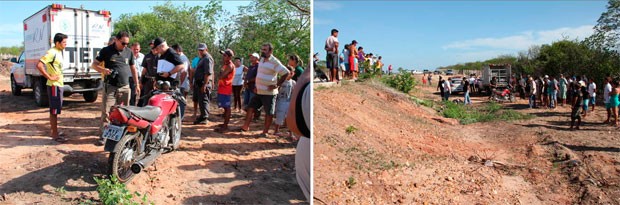 Corpo foi encontrado em barranco, à beira da pista na BR-110, a três quilômetros de Upanema (Foto: Marcelino Neto)