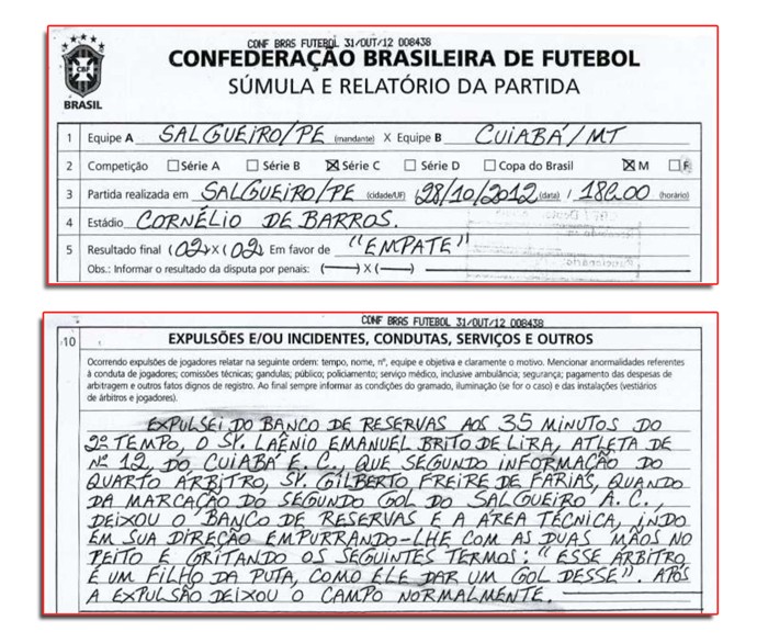 print súmula laênio expulso, treze, potiguar (Foto: Editoria de Arte) print súmula laênio expulso, treze, potiguar (Foto: Editoria de Arte)